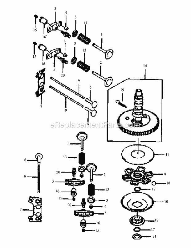 Fh680v-As01 Valve & Cramshaft Diagram and Parts List for M60-KW 53AB5DBX150 Cub Cadet Sprayer